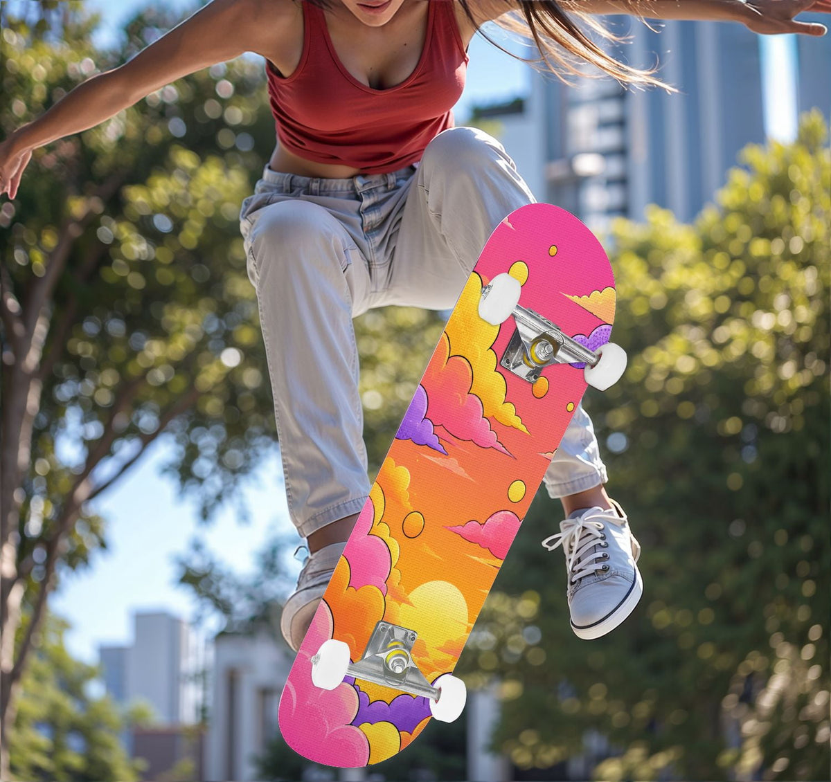 Complete Skateboard Golden Retriever Dog Portrait 31 Inch 7-Ply Maple Skateboard with PU Wheels and Aluminum Trucks, Ready-to-Ride Skateboard for Beginners, Teens and Adults