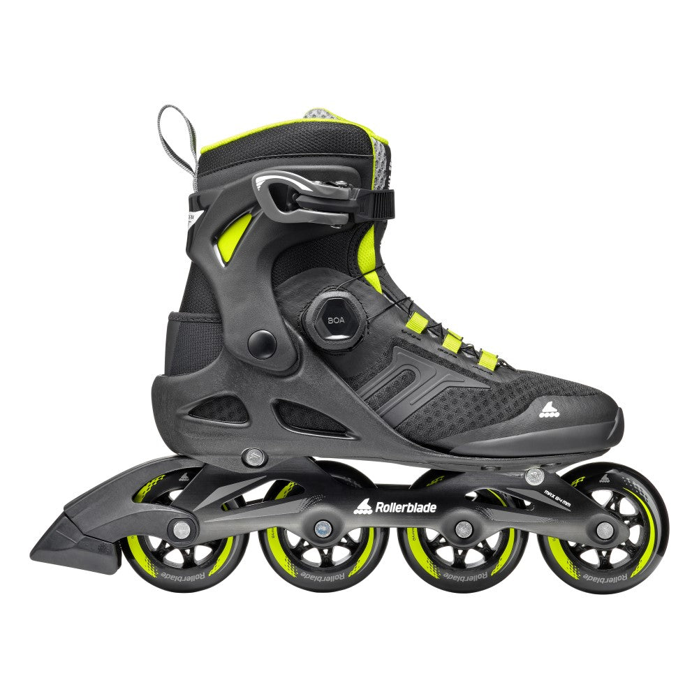 ROLLERBLADE Macroblade 84 Boa, Color: Black/Lime, Size: 12/12.5 (073706001A1-12/12.5)