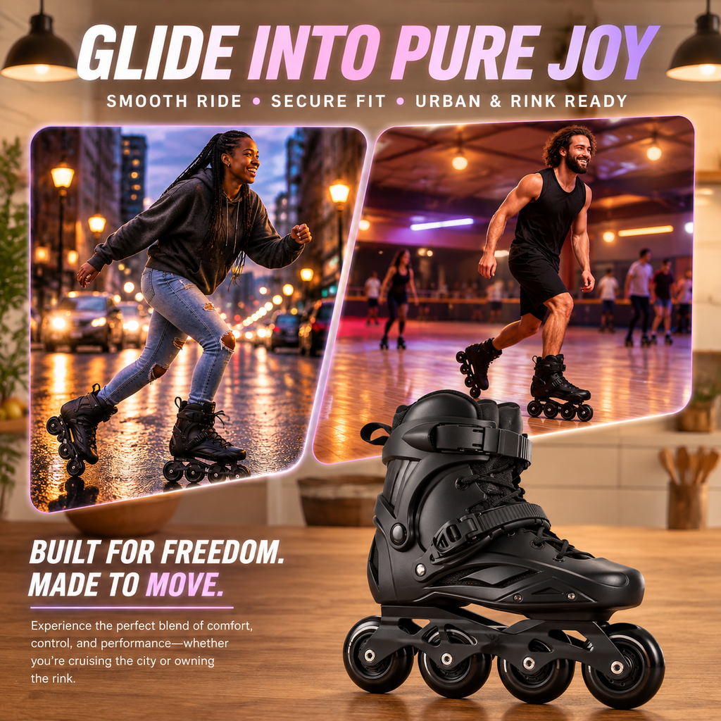 Unisex Inline Skates, Men3.5-4/Women4.5-5, Performance Fitness Roller Skates