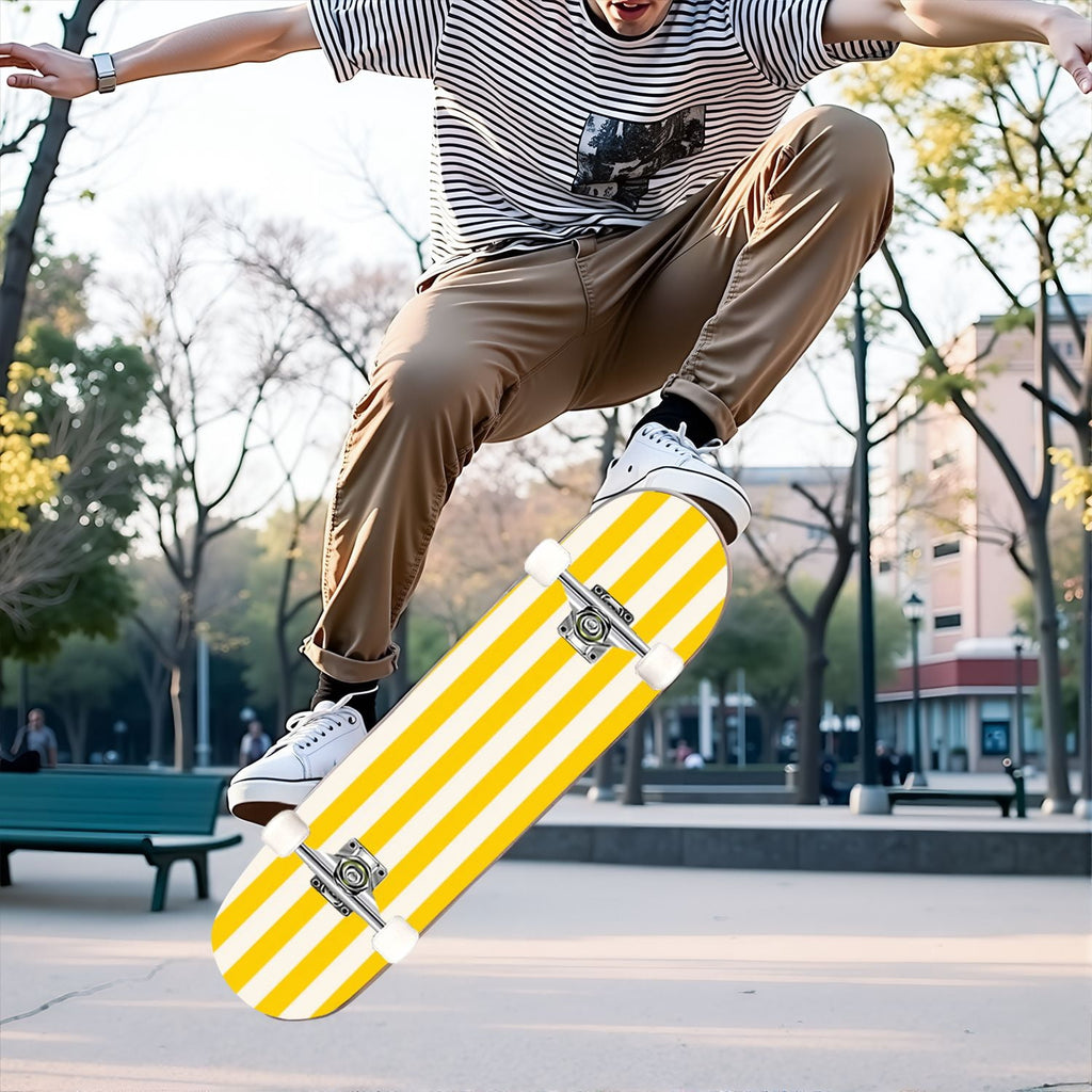 31"x8" Complete Skateboards for Beginners,Barn Windmill Artwork Rustic Barn Wood Farm Windmill Double Kick 7 Ply Canadian Maple Deck Skateboard with Wheels, Gifts for Kids Teens