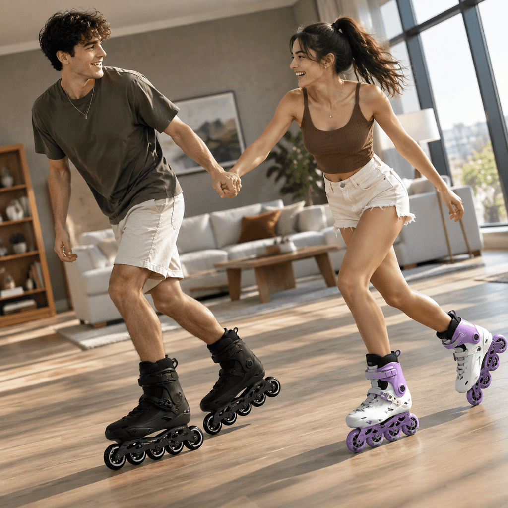 Black USM8-9/USL9-9.5 Professional Inline Skates for Adult Men and Women