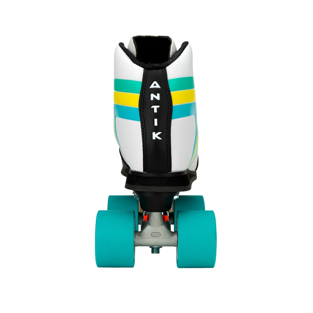 Riedell Quad Roller Skates - Antik Skyhawk Indoor Skate Set (Size 4, Black, Wheels Blue (92A))