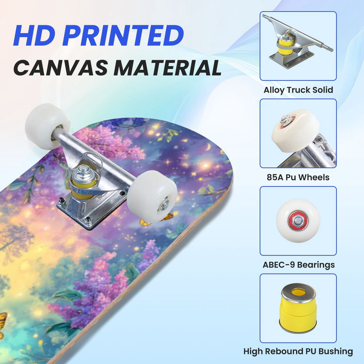31"x8" Complete Skateboards for Beginners,Barn Windmill Artwork Rustic Barn Wood Farm Windmill Double Kick 7 Ply Canadian Maple Deck Skateboard with Wheels, Gifts for Kids Teens