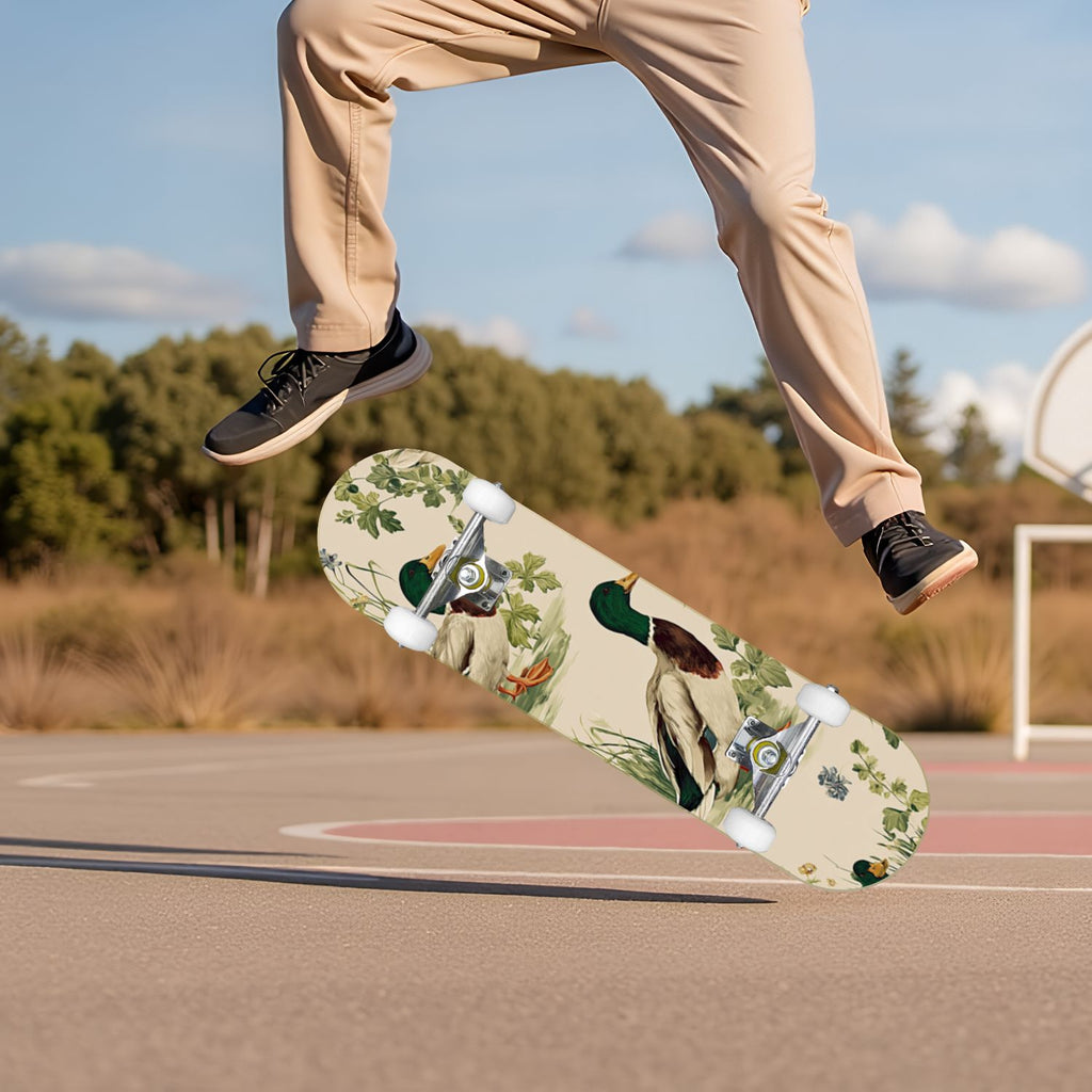 Western Cowboy Horses Desert Landscape 31" x 8" Complete Skateboard, 7-Ply Canadian Maple Double Kick Trick Board for Kids and Beginners Adult Gifts