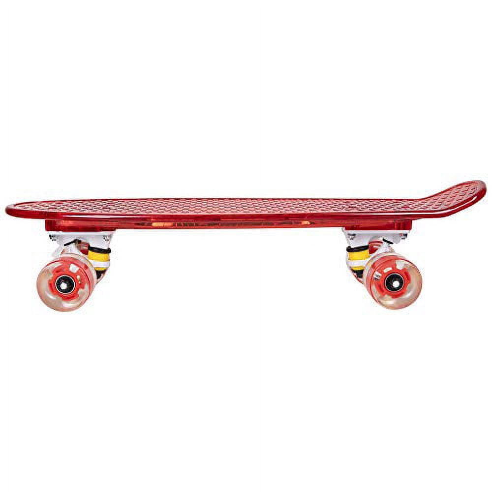 Rekon 22" Complete LED Light Up Mini Cruiser Skateboard (Clear Green)