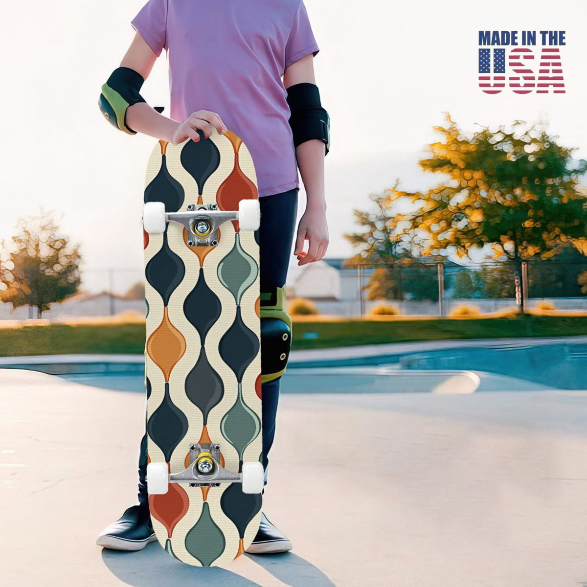 31"x8" Complete Skateboards for Beginners,Black Pink Checkered Retro Aesthetic Double Kick 7 Ply Canadian Maple Deck Skateboard with Wheels, Gifts for Kids Teens