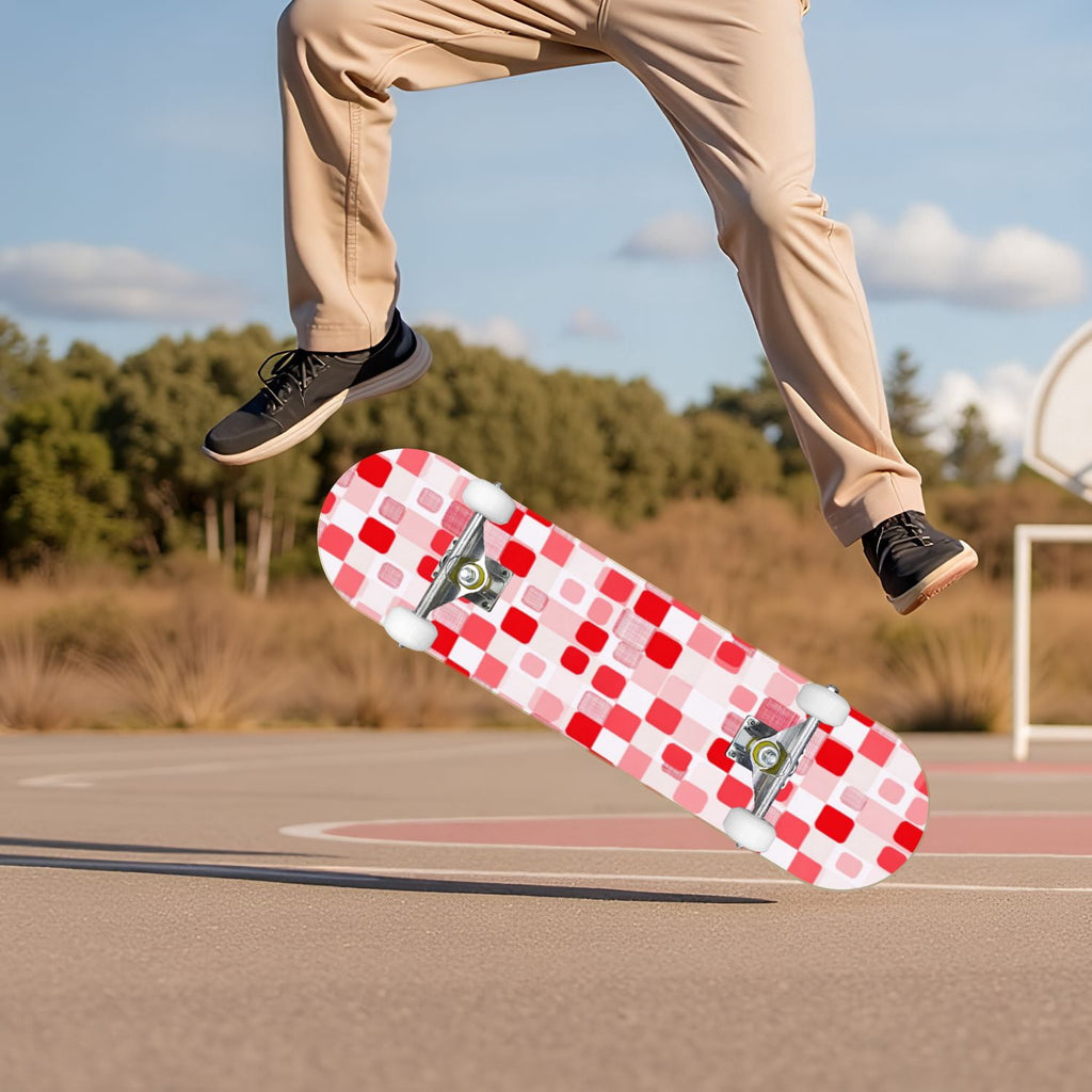Vintage Floral Bird Sepia Tones 31" x 8" Complete Skateboard, 7-Ply Canadian Maple Double Kick Trick Board for Kids and Beginners Adult Gifts