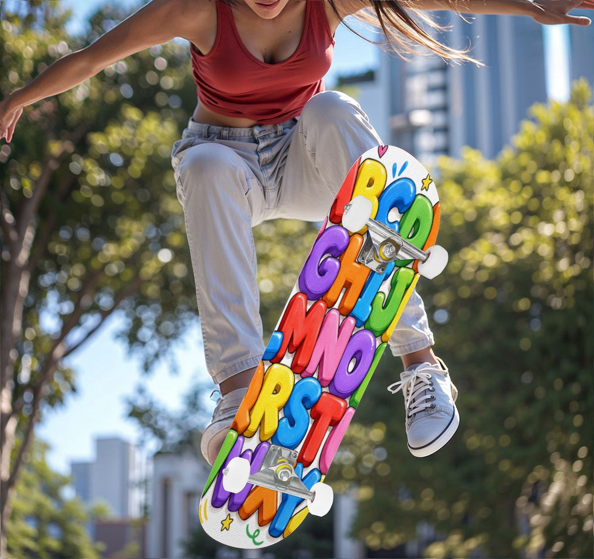 Complete Skateboard Paint Splash Explosion 31 Inch 7-Ply Maple Skateboard with PU Wheels and Aluminum Trucks, Ready-to-Ride Skateboard for Beginners, Teens and Adults