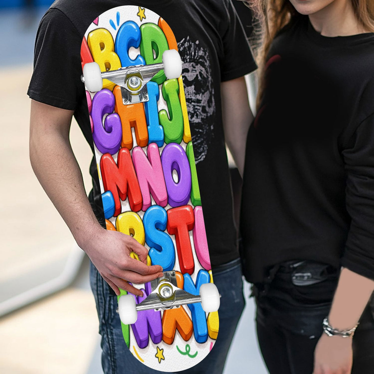 Complete Skateboard Paint Splash Explosion 31 Inch 7-Ply Maple Skateboard with PU Wheels and Aluminum Trucks, Ready-to-Ride Skateboard for Beginners, Teens and Adults