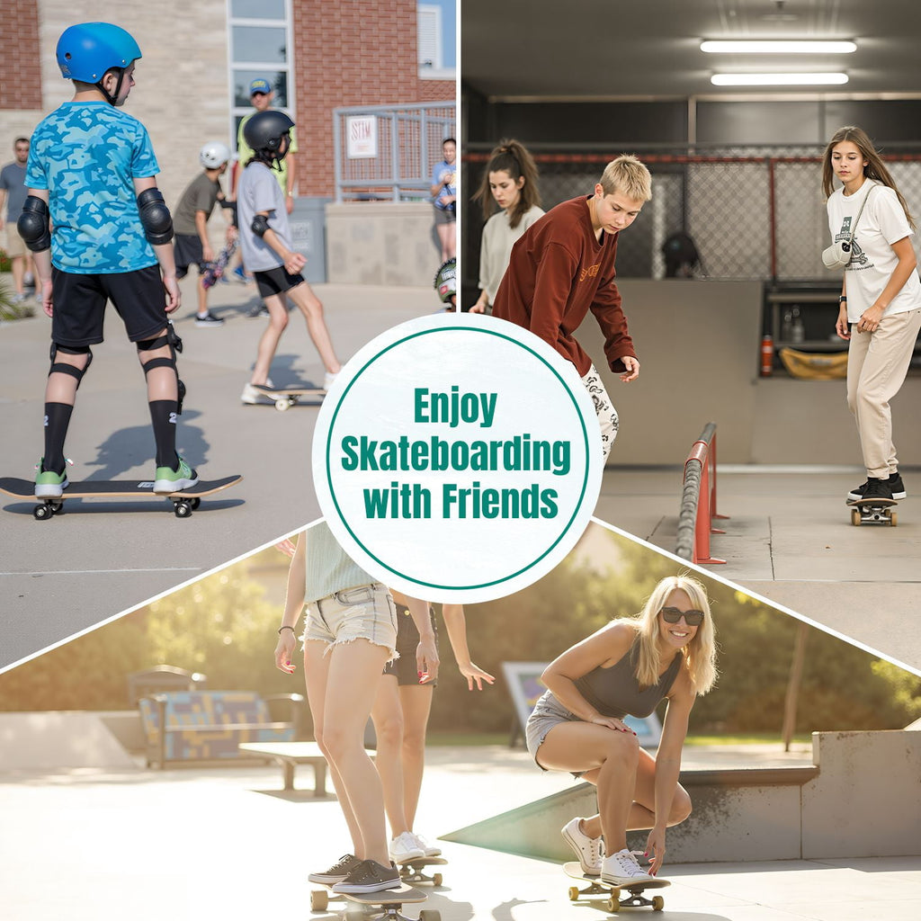 Botanical Floral Peonies Hummingbirds 31" x 8" Complete Skateboard, 7-Ply Canadian Maple Double Kick Trick Board for Kids and Beginners Adult Gifts