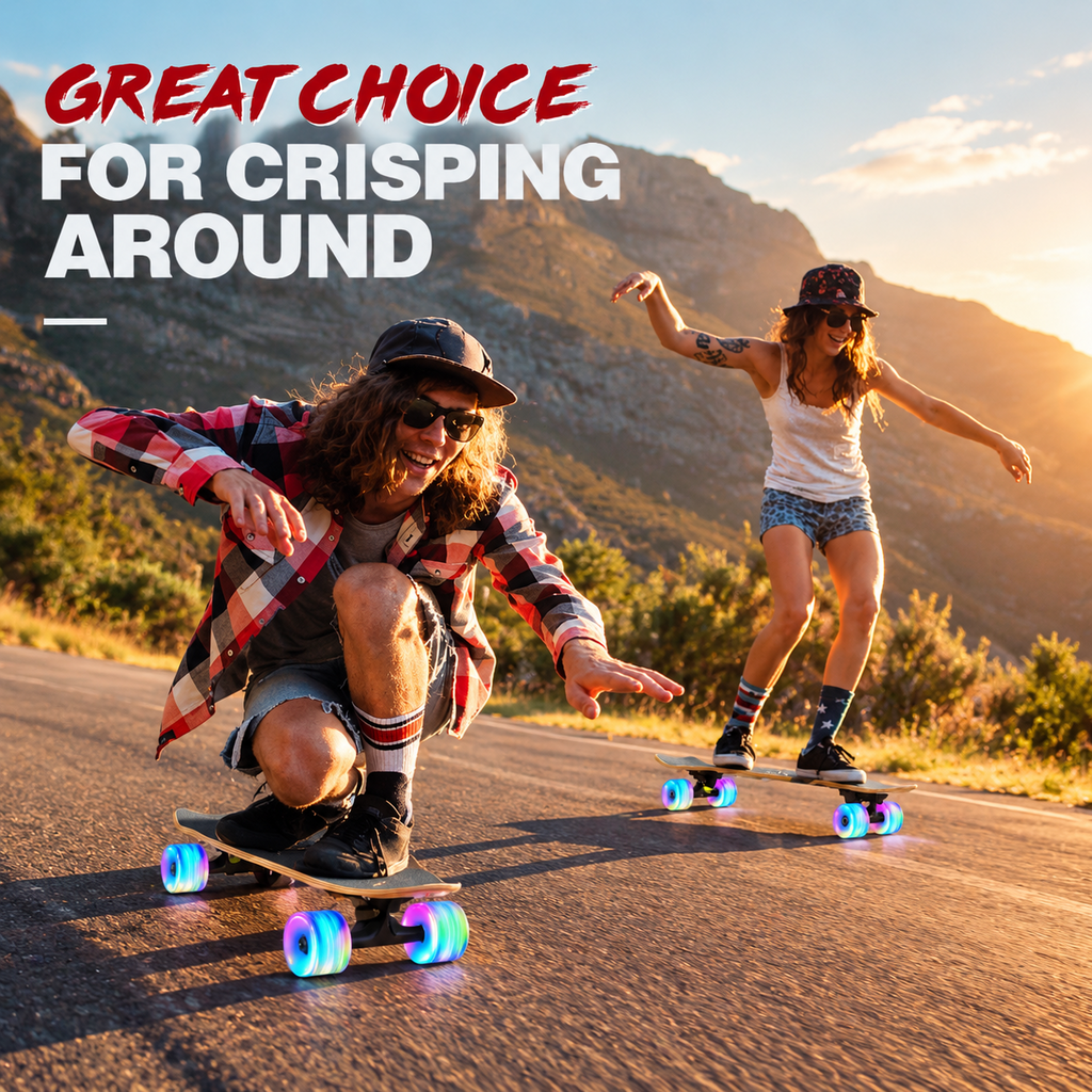 Rainbow 27 x 8 Inch Complete Cruiser Skateboard for Teens Adults Beginners
