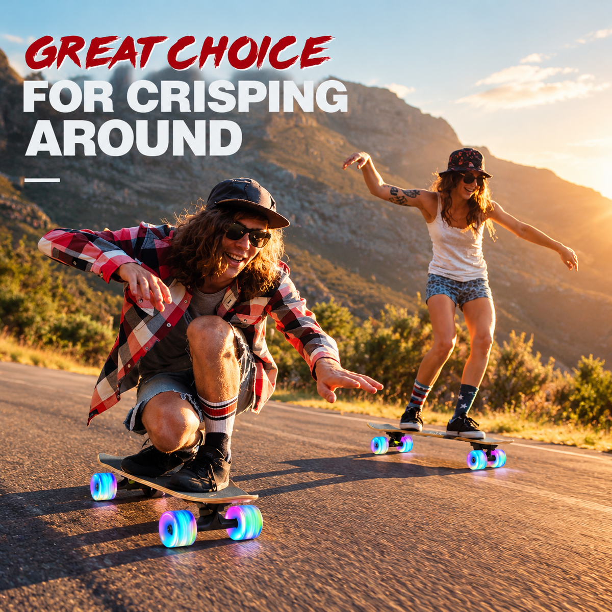 Rainbow 27 x 8 Inch Complete Cruiser Skateboard for Teens Adults Beginners