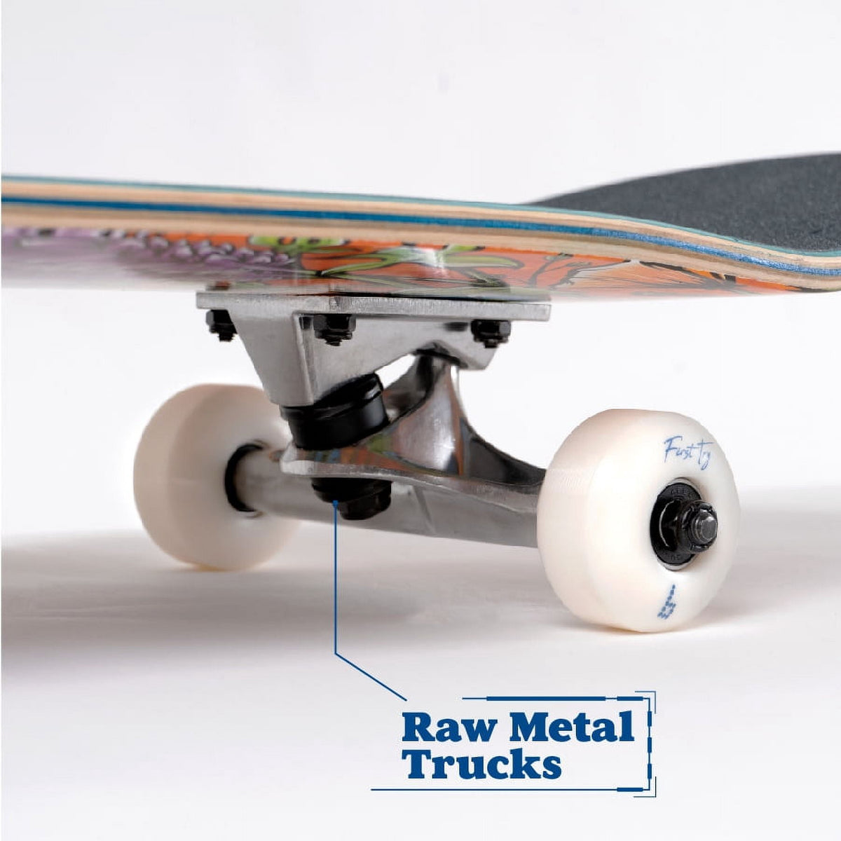 Braille Skateboarding - Multicolor, 31 In. x 7.75 In. Complete Skateboard, with 7-Ply Maple Deck and Abec-7 Bearings