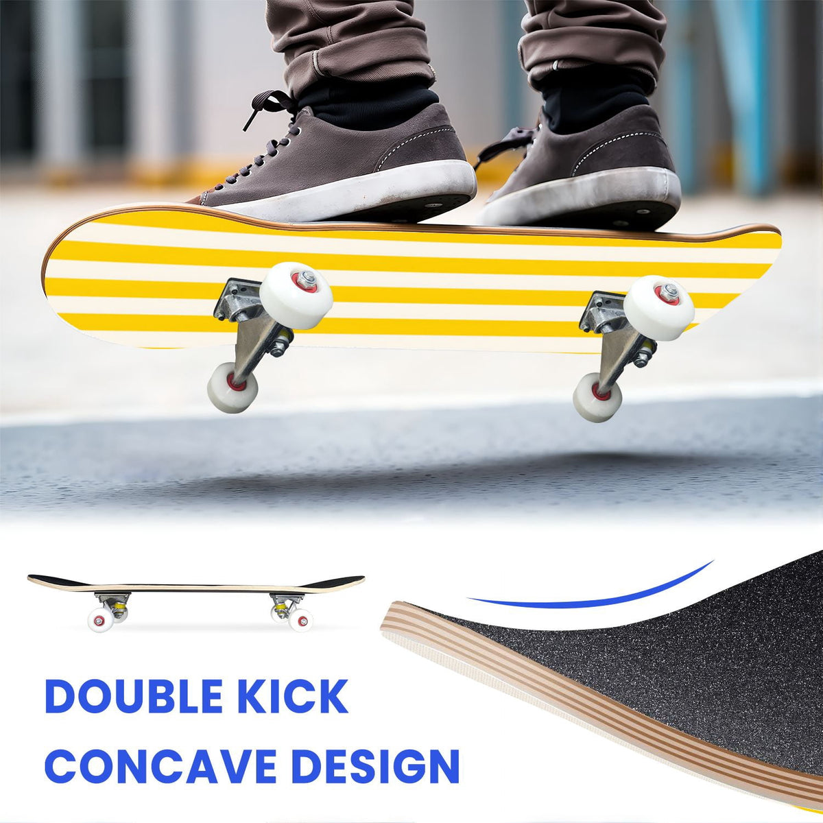 31"x8" Complete Skateboards for Beginners,Barn Windmill Artwork Rustic Barn Wood Farm Windmill Double Kick 7 Ply Canadian Maple Deck Skateboard with Wheels, Gifts for Kids Teens