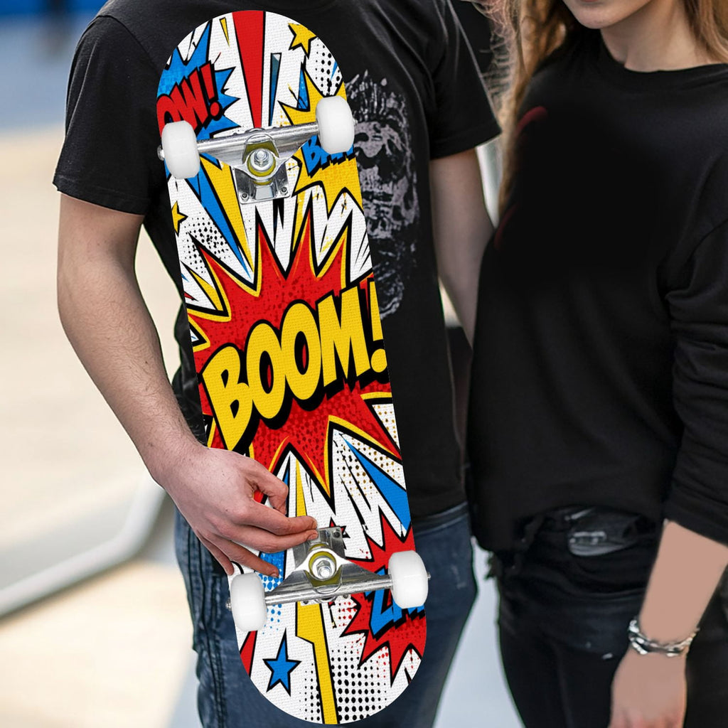 Complete Skateboard Vibrant Comic Eye 31 Inch 7-Ply Maple Skateboard with PU Wheels and Aluminum Trucks, Ready-to-Ride Skateboard for Beginners, Teens and Adults