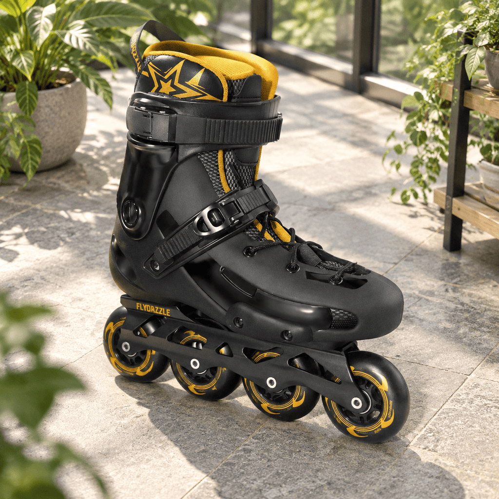 Men's Inline Skates For Urban Freeride Skating - Abec-9 Bearings High-impact Pp Shell Ankle Support All-weather Buckle