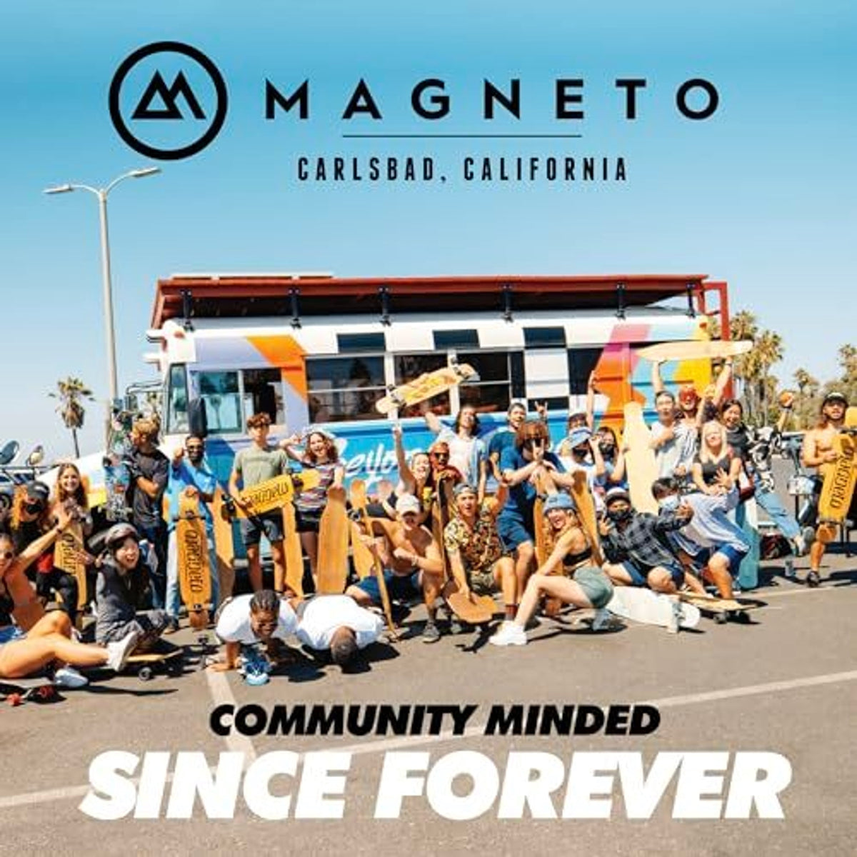 Magneto 44-Inch Kicktail Cruiser Longboard - Surf-Inspired Beach Cruising & Retro Skateboards - Bamboo & Maple Deck - 44" x 9", Retro Surf