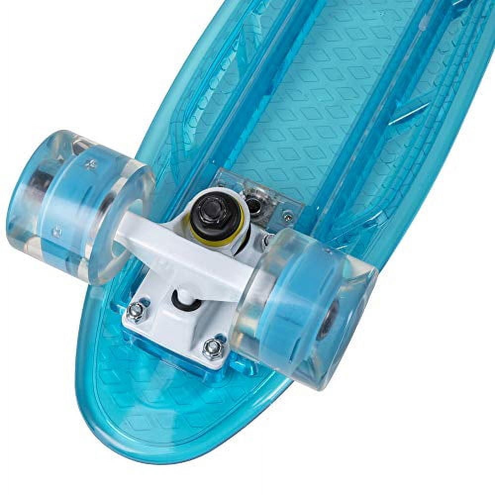 Rekon 22" Complete LED Light Up Mini Cruiser Skateboard (Clear Green)
