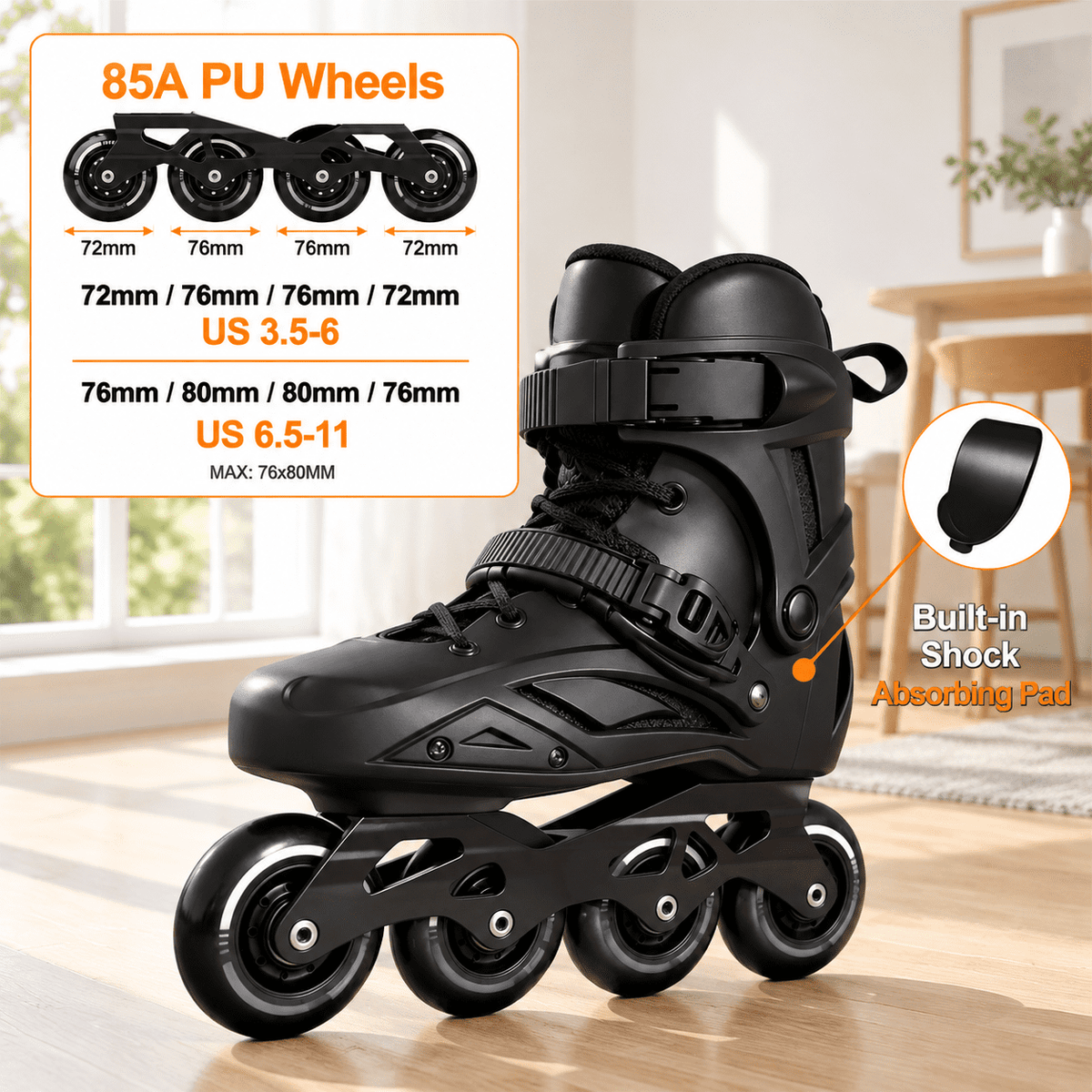 Unbranded Inline Skates Men3.5-4/Women4.5-5 Performance Roller Fitness