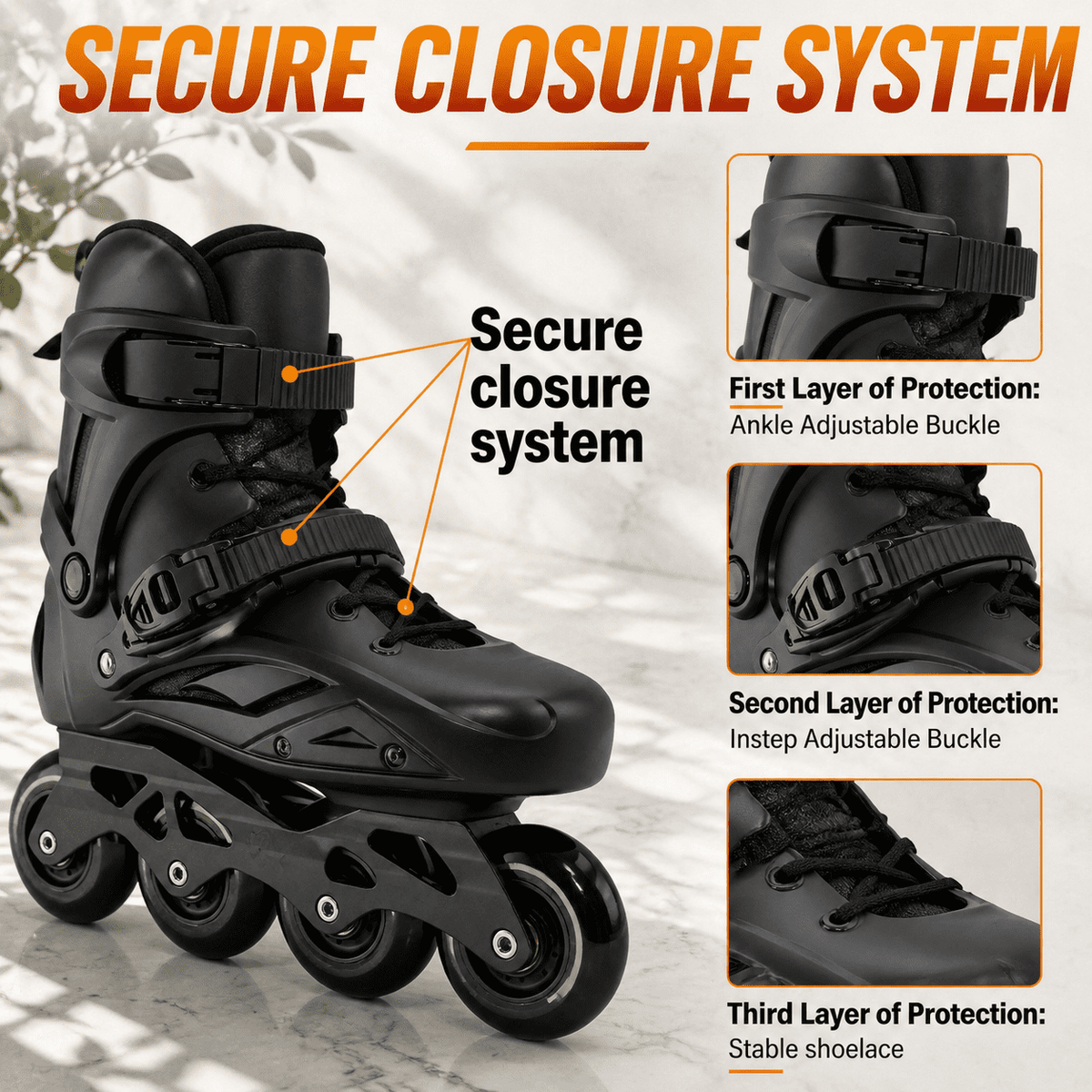 Unisex Inline Skates, Men3.5-4/Women4.5-5, Performance Fitness Roller Skates
