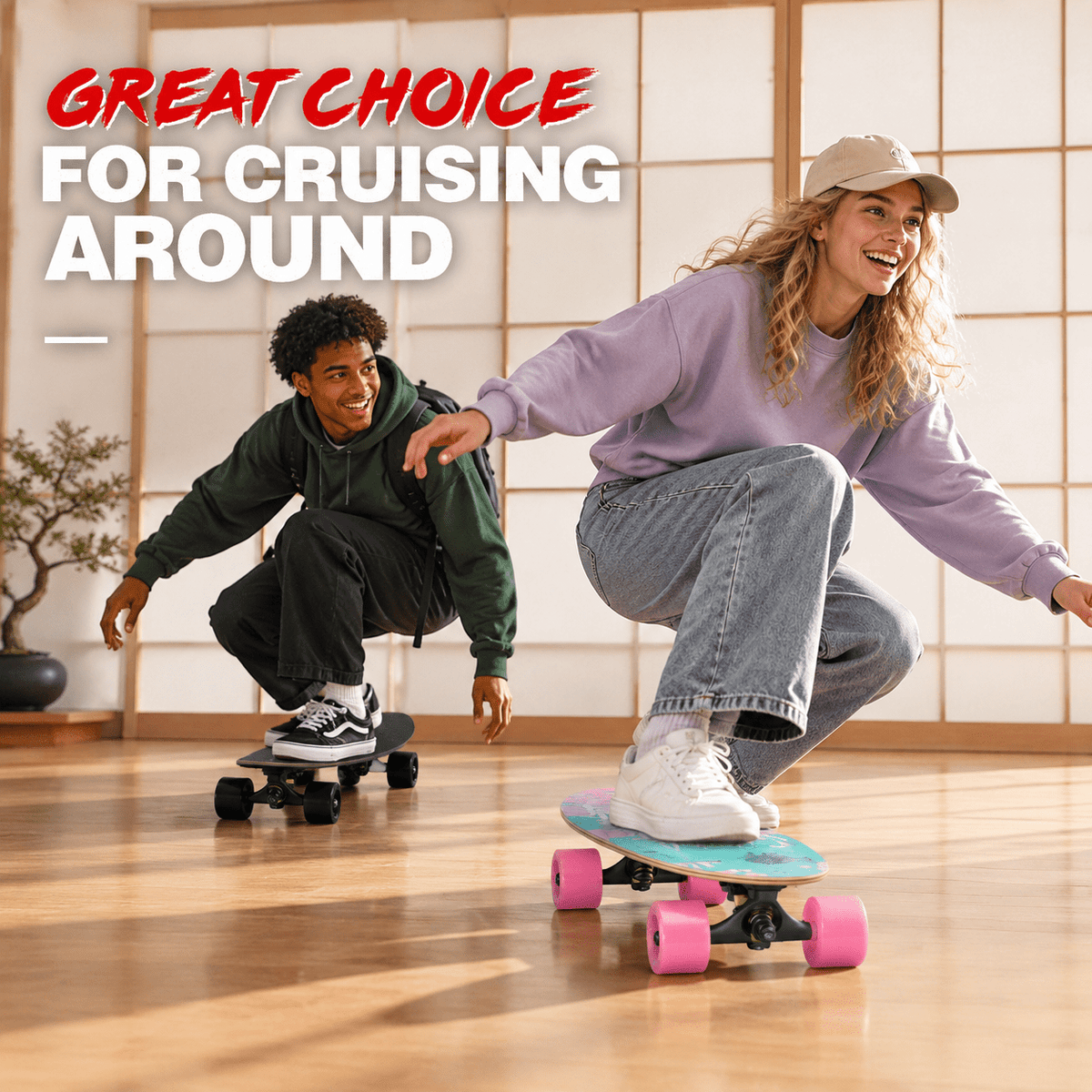 Rainbow 27 x 8 Inch Complete Cruiser Skateboard for Teens Adults Beginners
