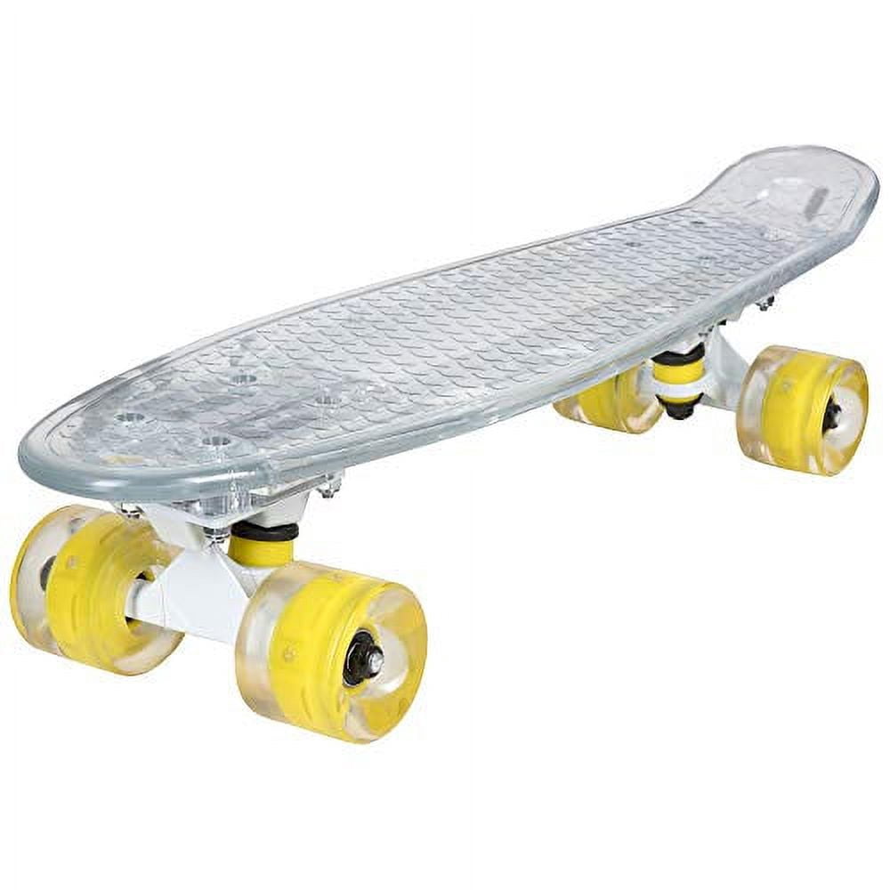 Rekon 22" Complete LED Light Up Mini Cruiser Skateboard (Clear Green)