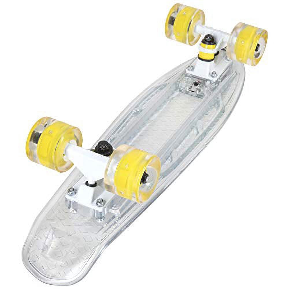 Rekon 22" Complete LED Light Up Mini Cruiser Skateboard (Clear Green)