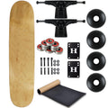 Blank Skateboard Complete 7.25" Natural with Black Trucks and Black Wheels