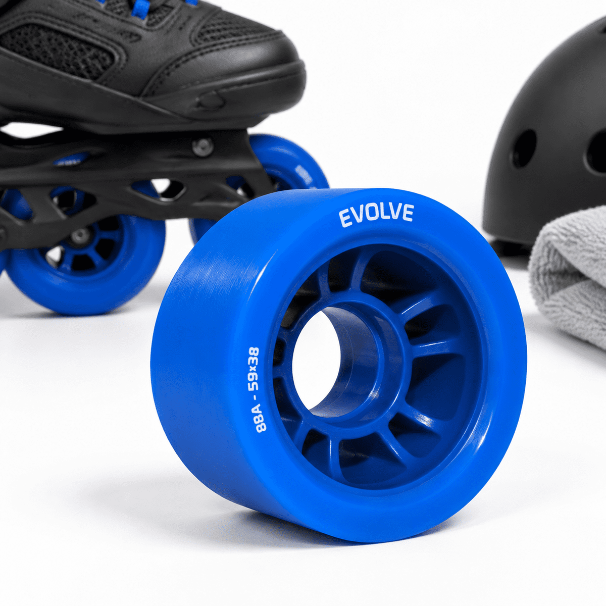 Blue 88A - Pack of 8 Roller & Inline Skate Replacement Wheels