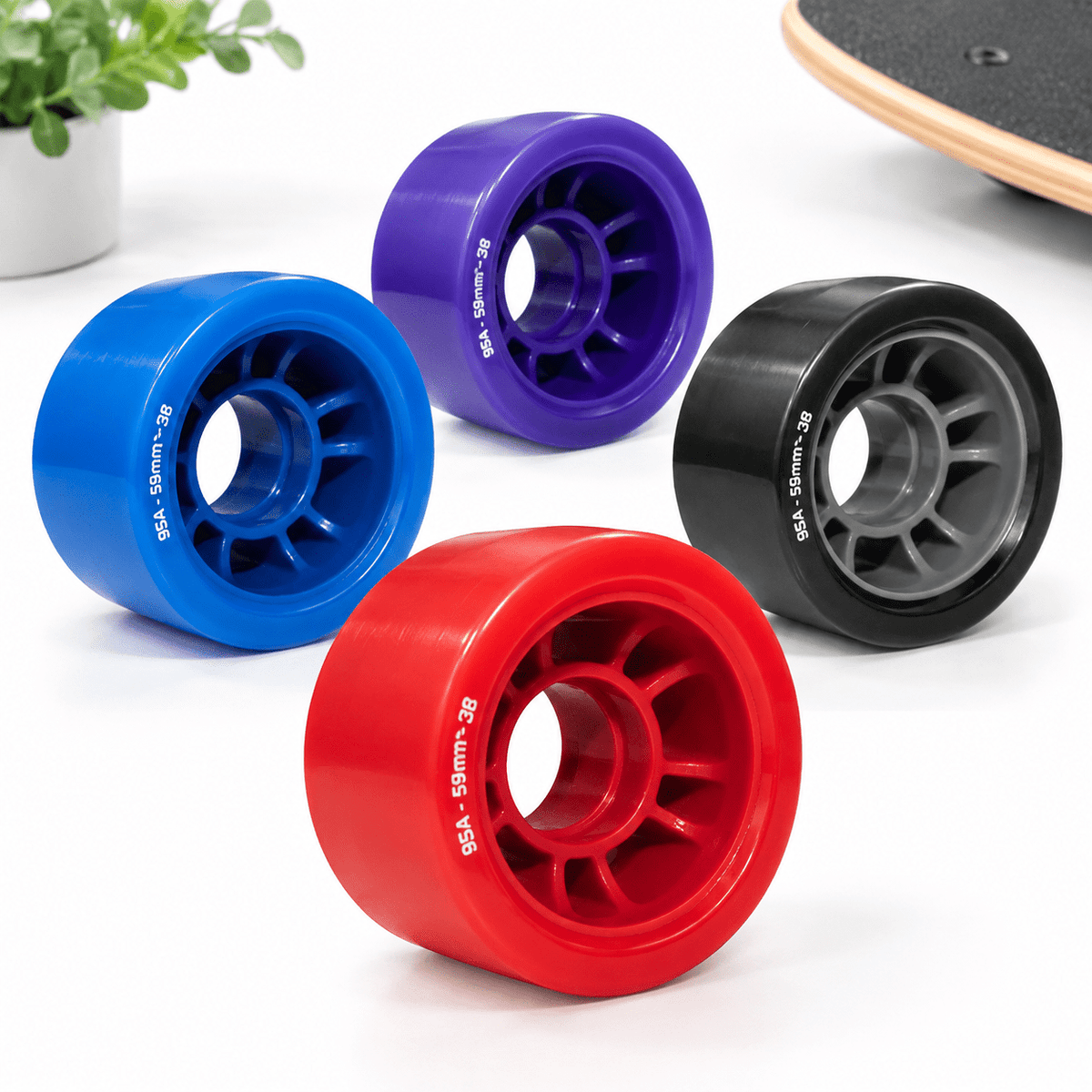 Blue 88A - Pack of 8 Roller & Inline Skate Replacement Wheels