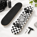 Checkerbot 31"x8" Standard Complete Skateboard with 7 Layer Canadian Maple for Beginners Adults Teens