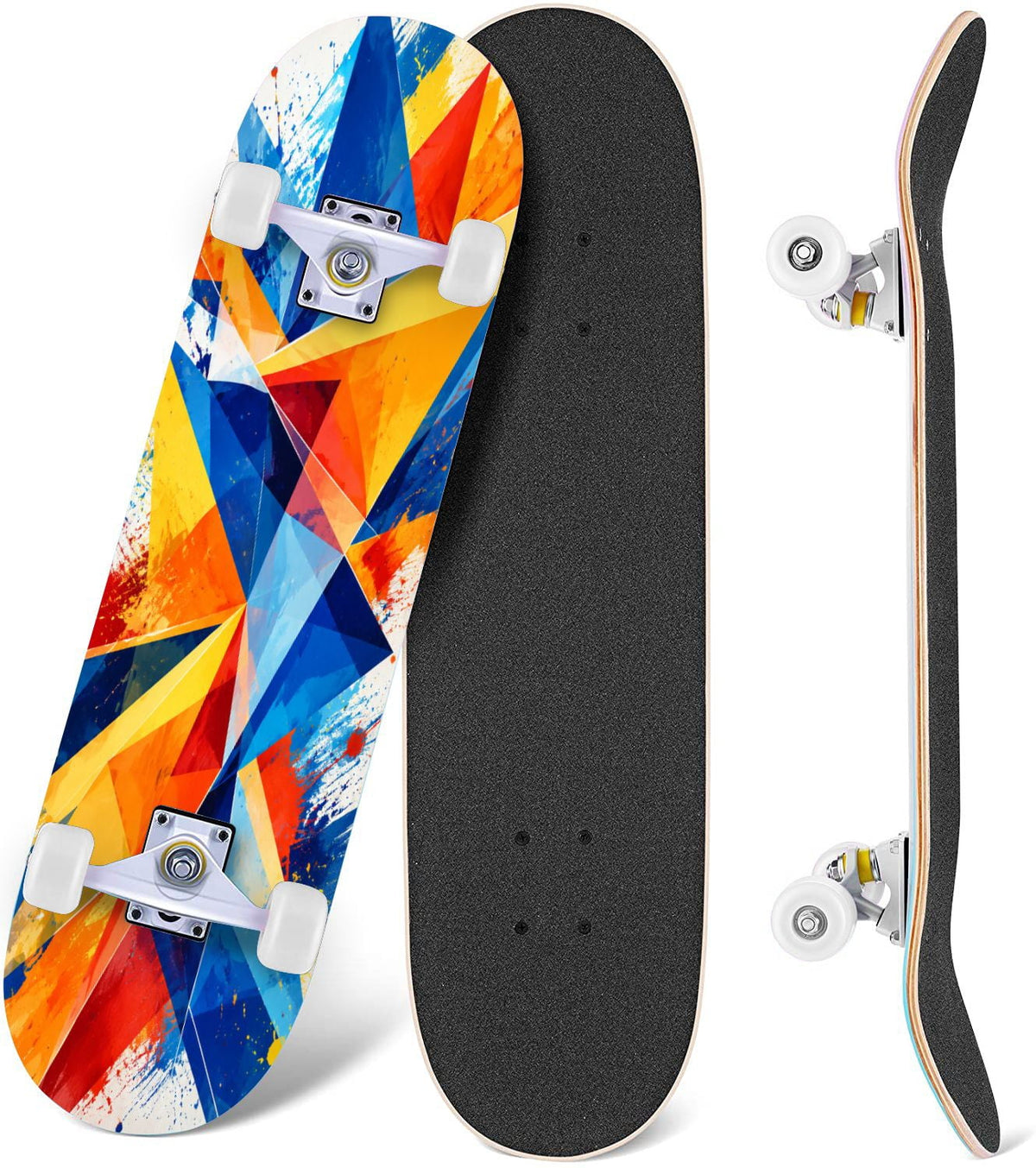 Complete Skateboard Golden Retriever Dog Portrait 31 Inch 7-Ply Maple Skateboard with PU Wheels and Aluminum Trucks, Ready-to-Ride Skateboard for Beginners, Teens and Adults