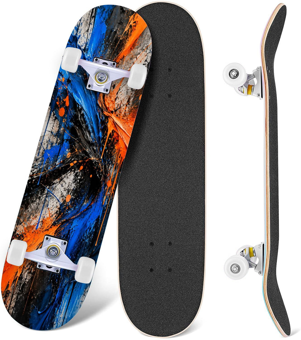 Complete Skateboard Golden Retriever Dog Portrait 31 Inch 7-Ply Maple Skateboard with PU Wheels and Aluminum Trucks, Ready-to-Ride Skateboard for Beginners, Teens and Adults