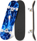 Complete Skateboard Futuristic Space 31 Inch 7-Ply Maple Skateboard with PU Wheels and Aluminum Trucks, Ready-to-Ride Skateboard for Beginners, Teens and Adults