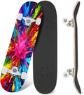 Complete Skateboard Paint Splash Explosion 31 Inch 7-Ply Maple Skateboard with PU Wheels and Aluminum Trucks, Ready-to-Ride Skateboard for Beginners, Teens and Adults