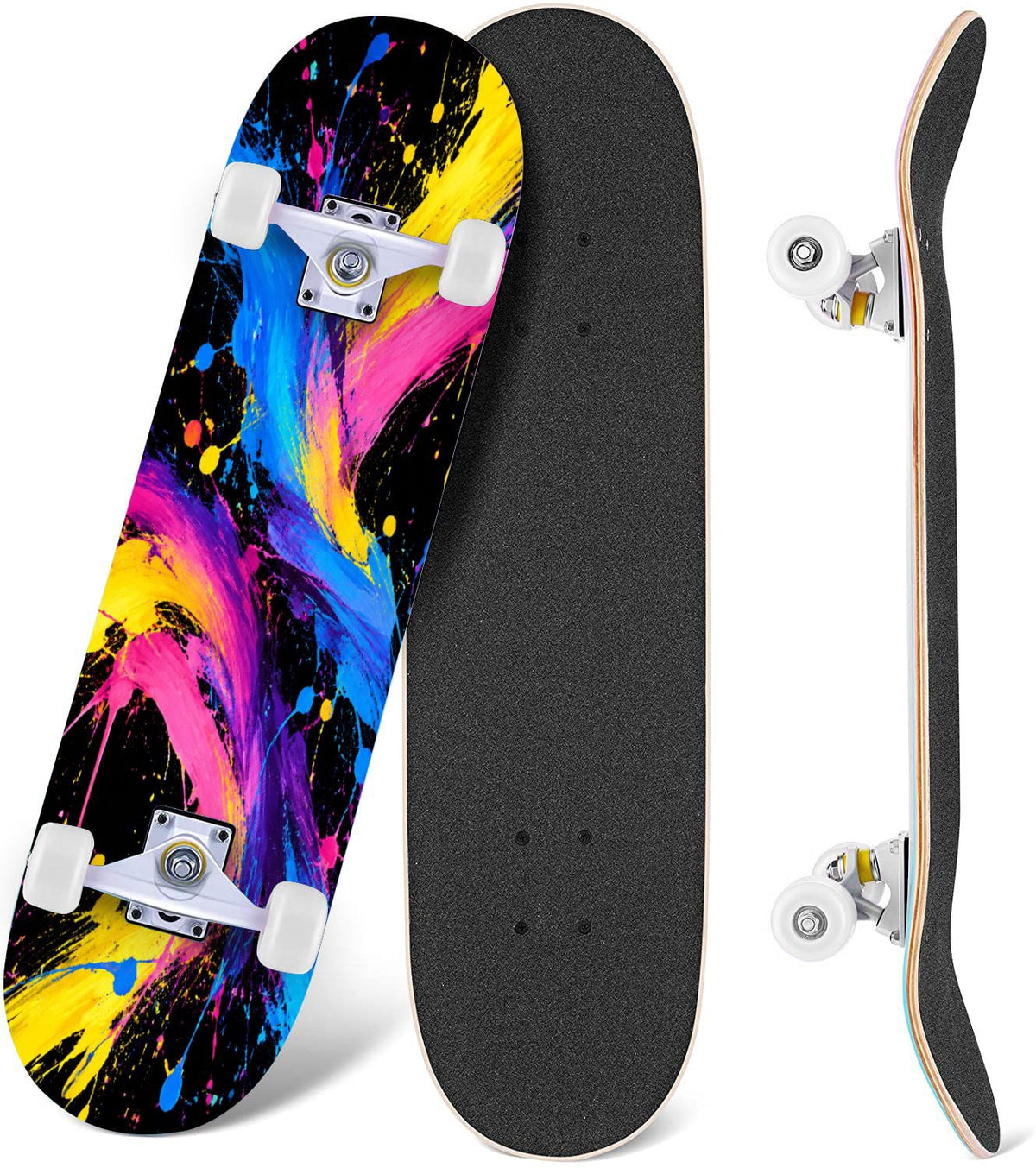 Complete Skateboard Golden Retriever Dog Portrait 31 Inch 7-Ply Maple Skateboard with PU Wheels and Aluminum Trucks, Ready-to-Ride Skateboard for Beginners, Teens and Adults