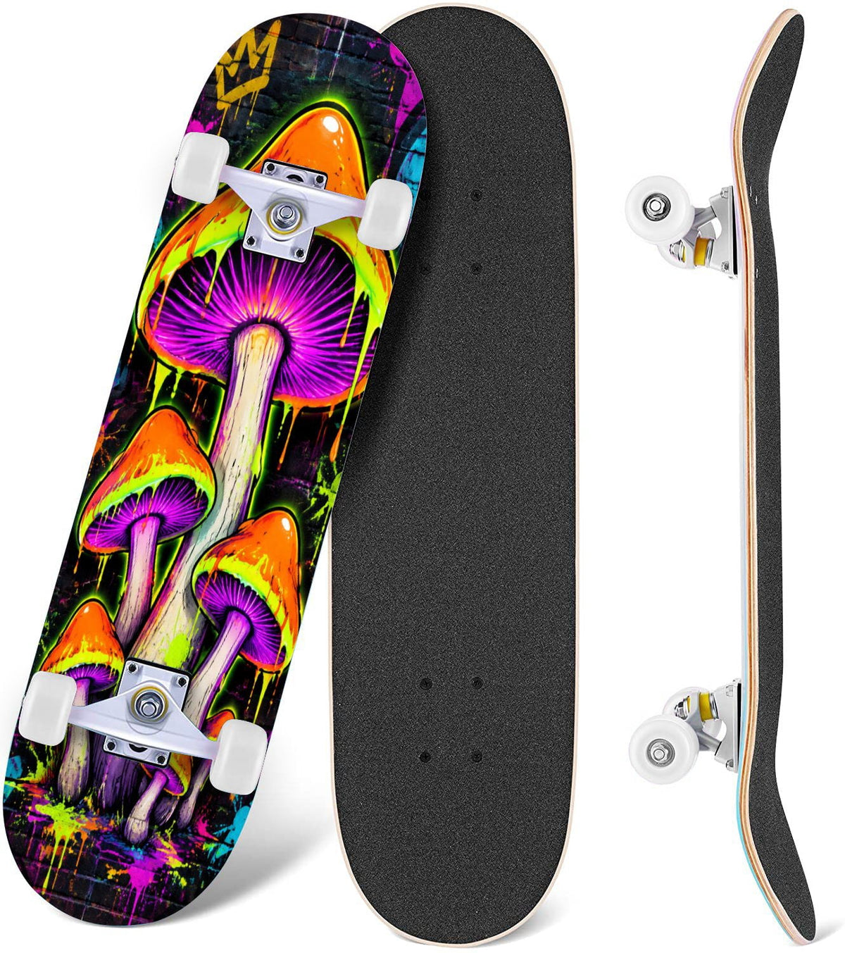 Complete Skateboard Golden Retriever Dog Portrait 31 Inch 7-Ply Maple Skateboard with PU Wheels and Aluminum Trucks, Ready-to-Ride Skateboard for Beginners, Teens and Adults