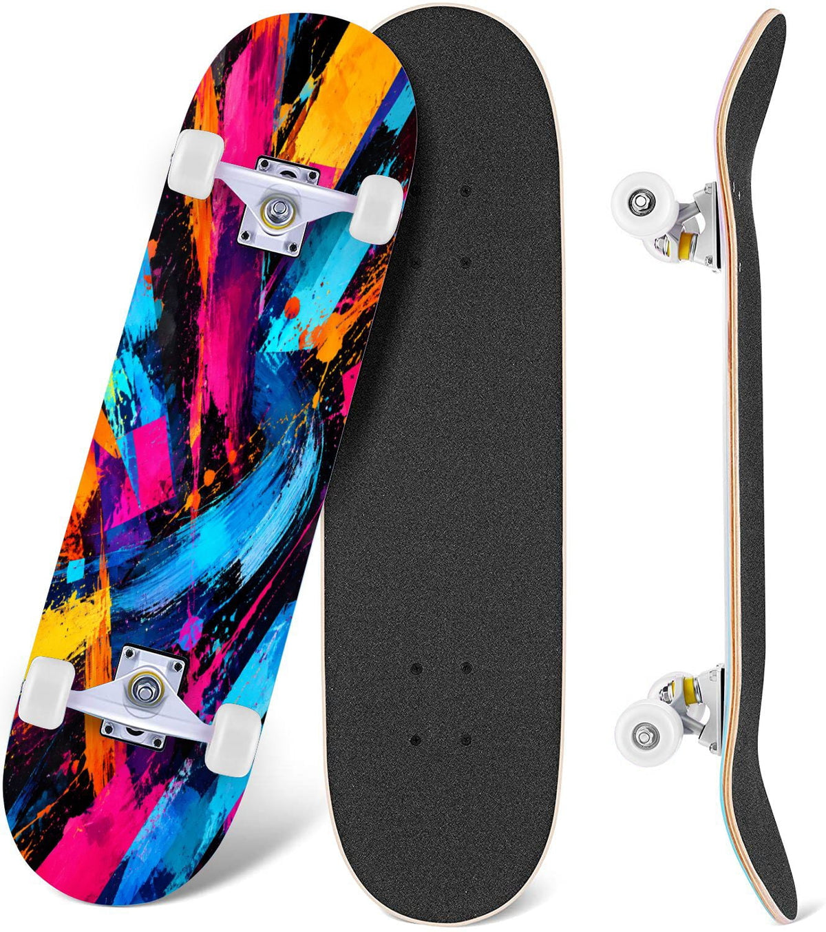 Complete Skateboard Golden Retriever Dog Portrait 31 Inch 7-Ply Maple Skateboard with PU Wheels and Aluminum Trucks, Ready-to-Ride Skateboard for Beginners, Teens and Adults