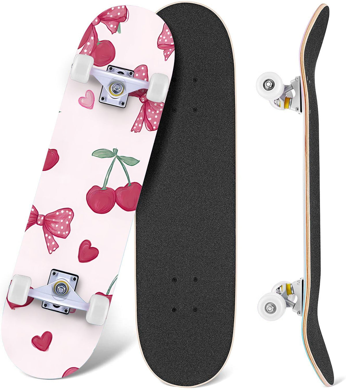 Western Cowboy Horses Desert Landscape 31" x 8" Complete Skateboard, 7-Ply Canadian Maple Double Kick Trick Board for Kids and Beginners Adult Gifts