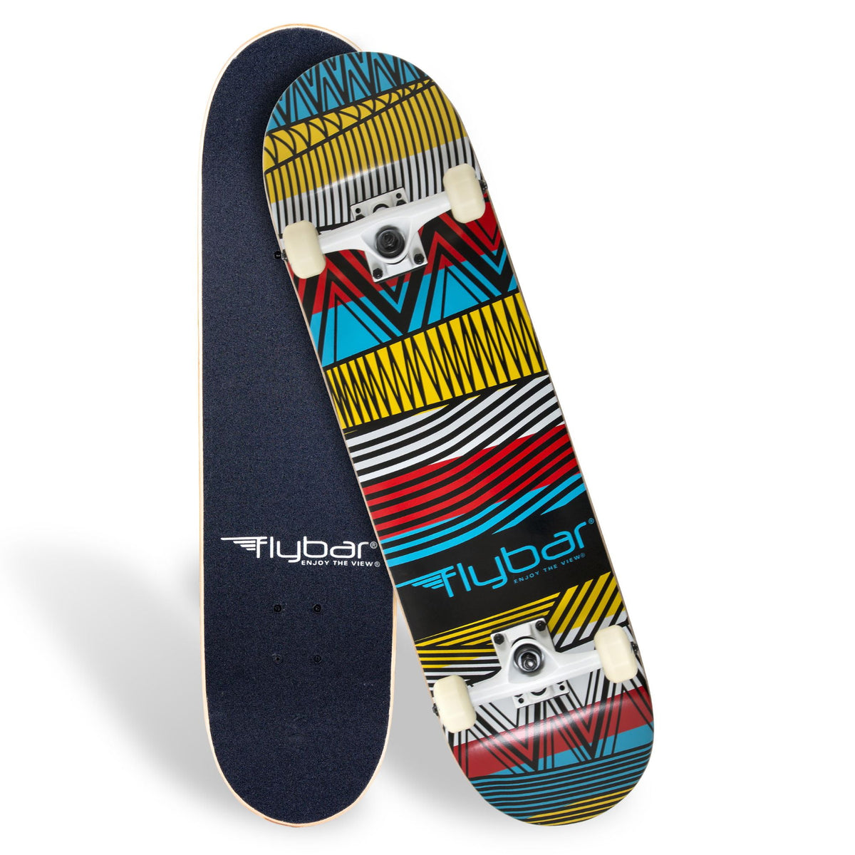 Flybar Skateboards for Beginners, Complete Standard 31 Inch Skateboard, Double Kick, 8" Deck, Lightweight, Stickers