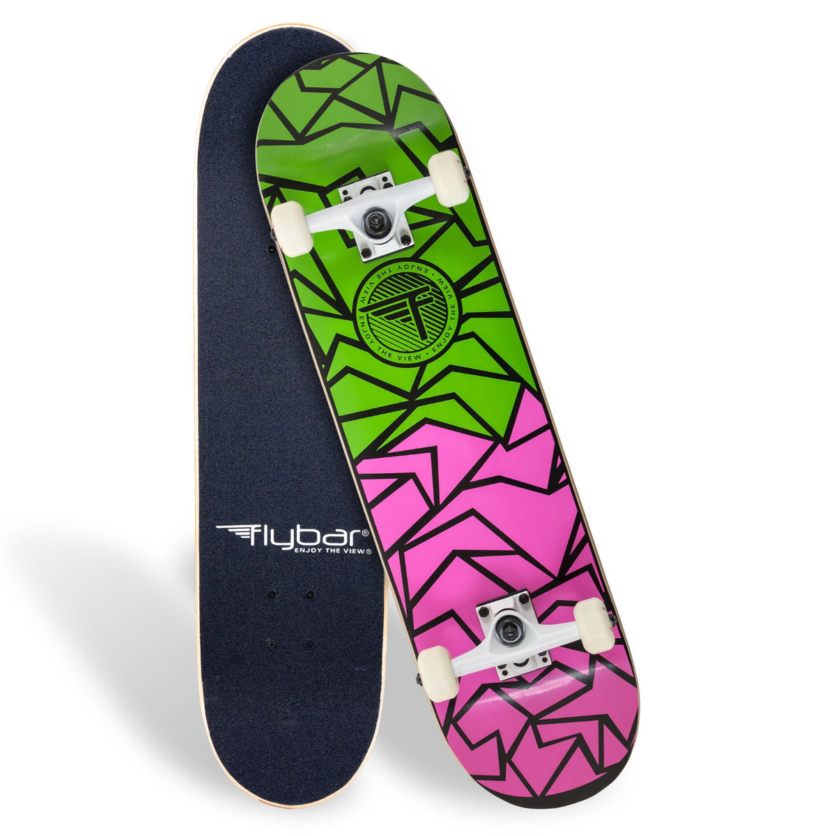 Flybar Skateboards for Beginners, Complete Standard 31 Inch Skateboard, Double Kick, 8" Deck, Lightweight, Stickers
