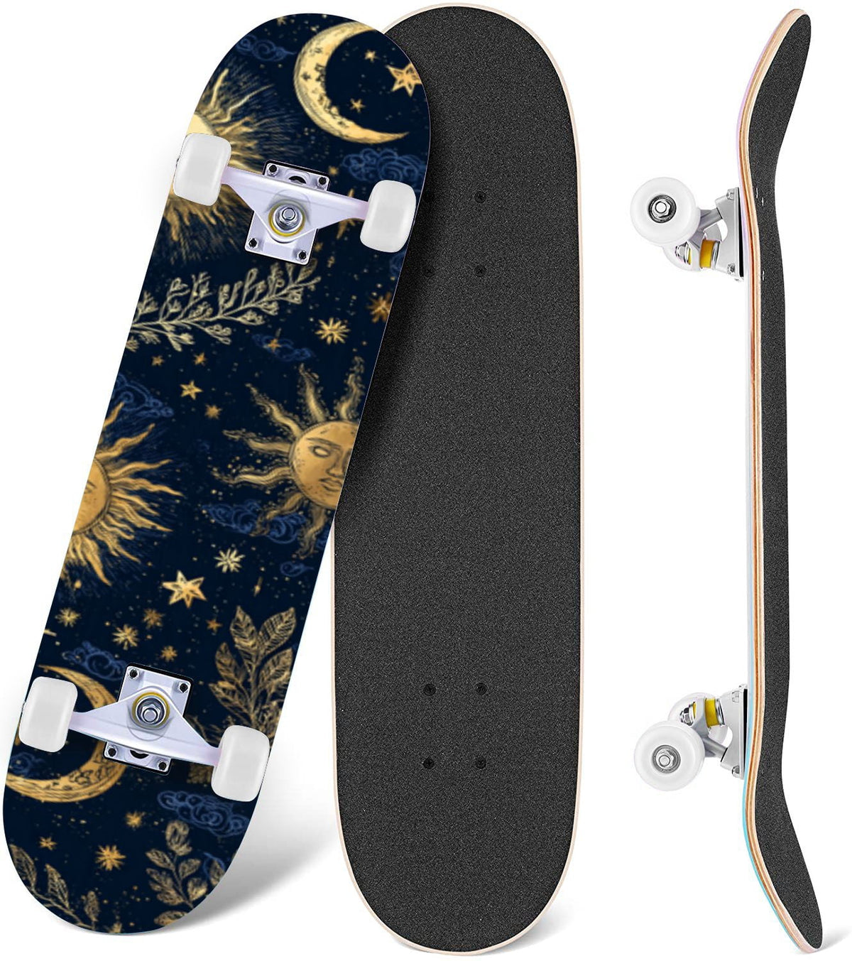 Vintage Botanical Lavender Candles Potion Bottles Green 31" x 8" Complete Skateboard, 7-Ply Canadian Maple Double Kick Trick Board for Kids and Beginners Adult Gifts