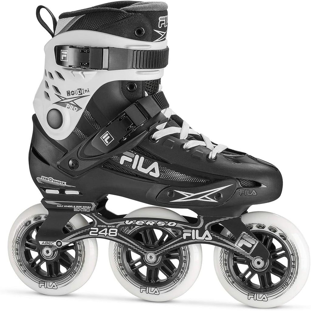 Houdini Pro 110mm Unisex Fitness Inline Skates, 3x110mm Wheels, Aluminum Frame, ABEC-9 Bearings, Shock-Absorbing Heel