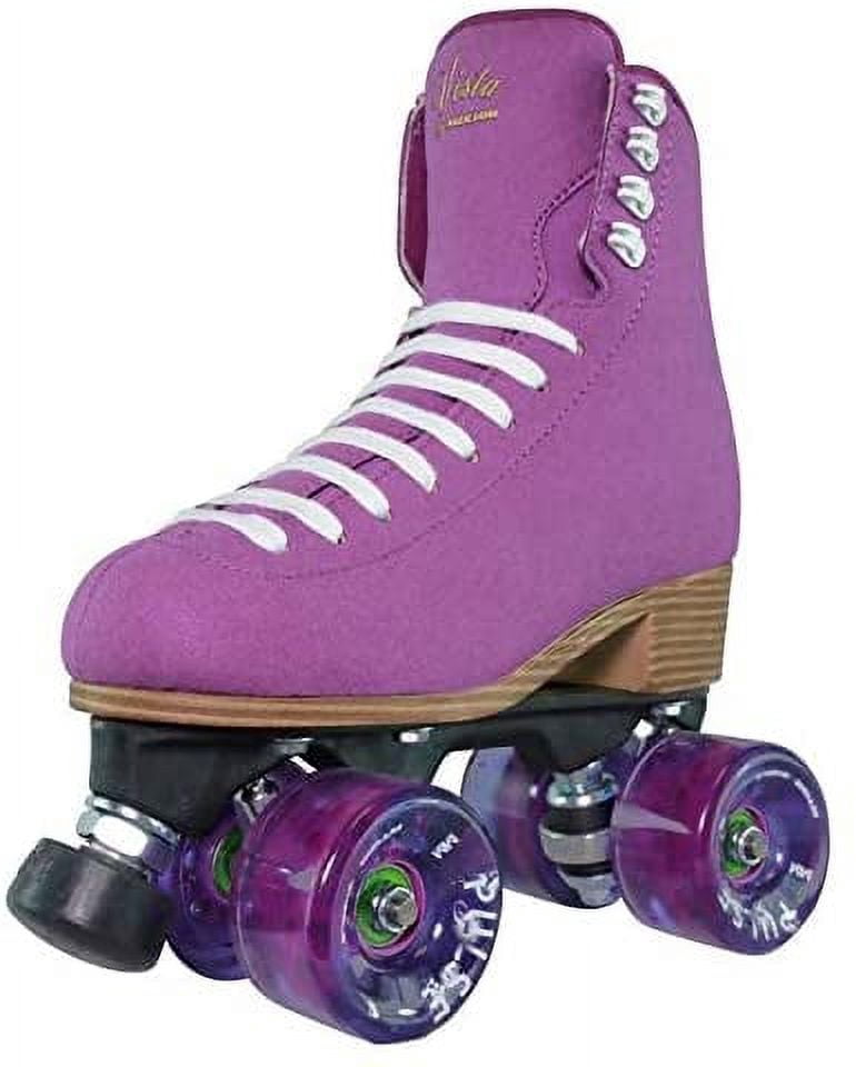 Jackson - Vista Viper Roller Skates for Women and Girls with Atom Pulse Lite Wheels, High Top Suede Quad Skates, (Black)