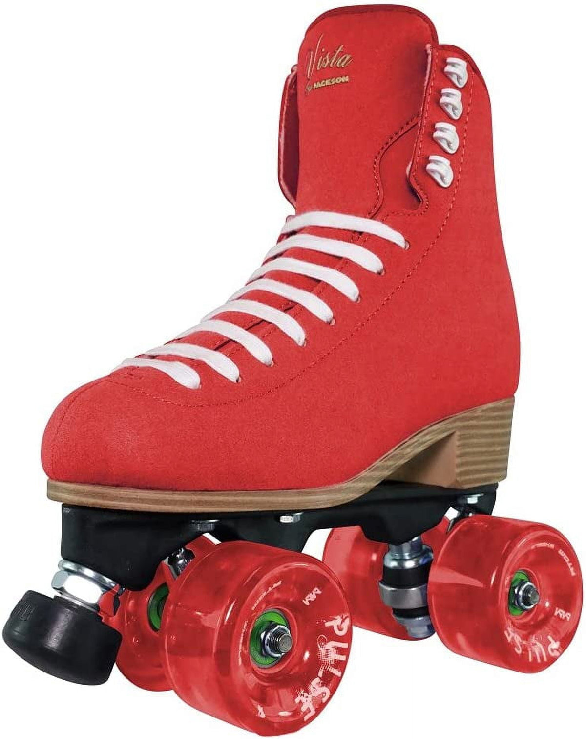 Jackson - Vista Viper Roller Skates for Women and Girls with Atom Pulse Lite Wheels, High Top Suede Quad Skates, (Black)