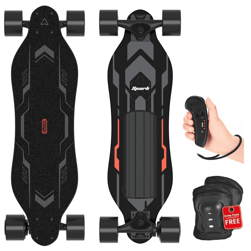 MEEPO Campus Spark 26.7" Electric Skateboard with Wireless Remote, Compact 7-Ply Maple E-Skateboard, Up to 16 MPH, 8–10 Mile Range, 4 Ride Modes, Smooth Brake, for Teen Riders & Beginners