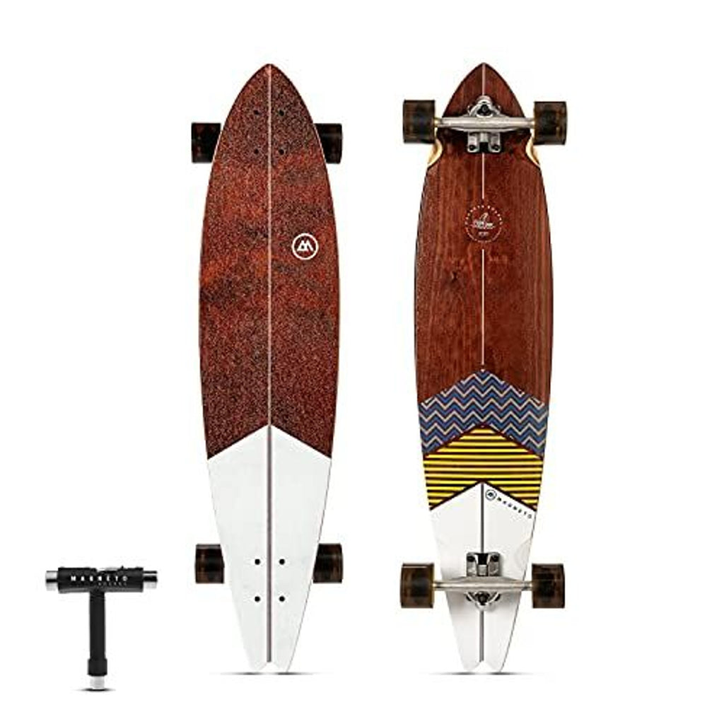 Magneto 40-inch Pintail Cruiser Longboard Skateboard - Hard Maple Core Long Board Deck for Commuting, Cruising, Carving - Suitable for Adults, Teens & Kids (Swallow)