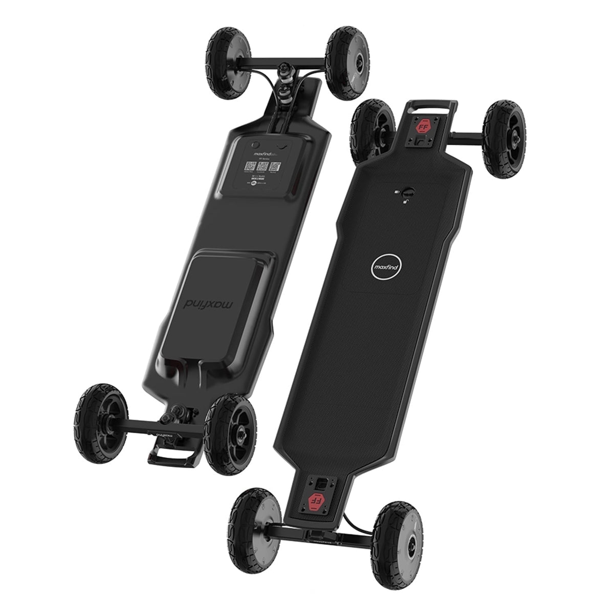 MAXFIND FF Belt Electric Skateboard for Adults, 25 Mile Electric Longboard with Remote, Fast Swap Battery, Black