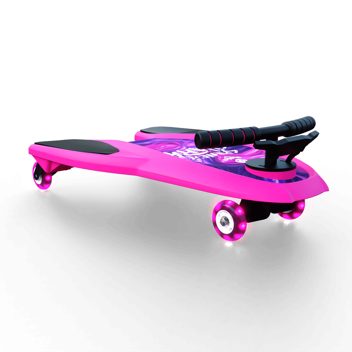 Melo Pink Spinner Shark Kneeboard Toy for Kids 6 Years and up, 74 mm wheels