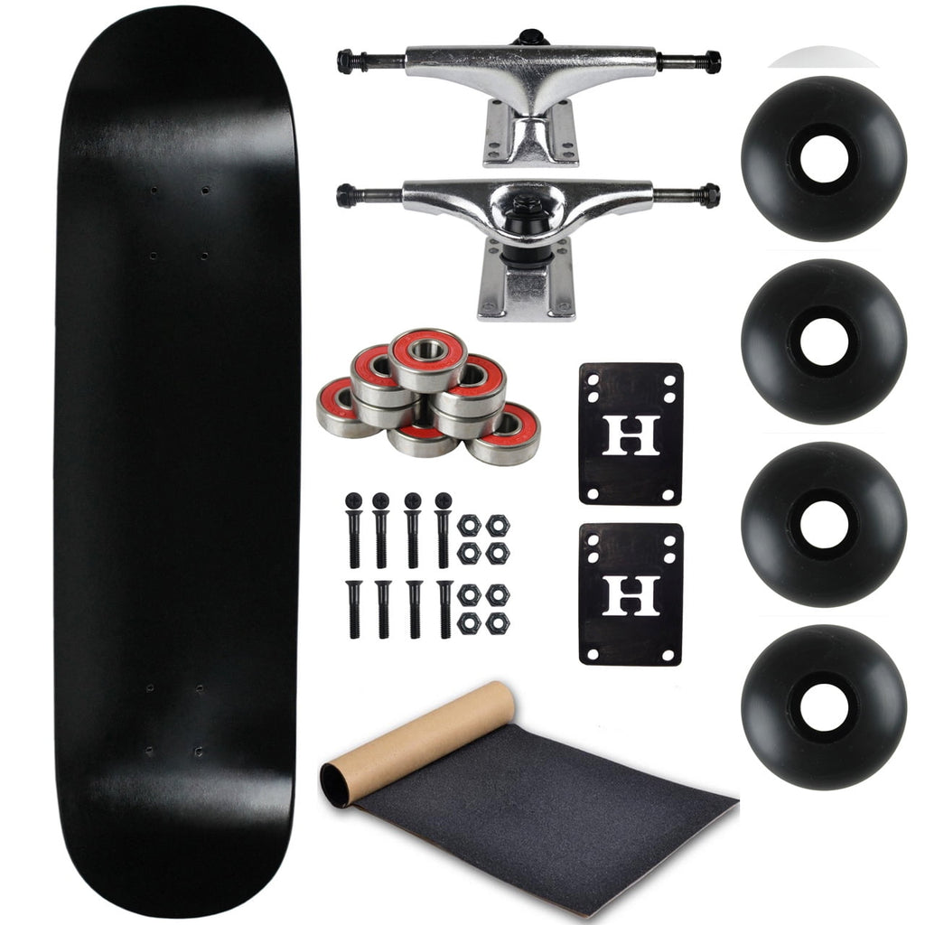 Moose Complete Skateboard Dip Black 8.25" With Silver Trucks and Black Wheels